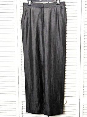 DKNY Donna Karan 90s Dress Pants Womens Sz 10 Dark Grey Linen Blend
